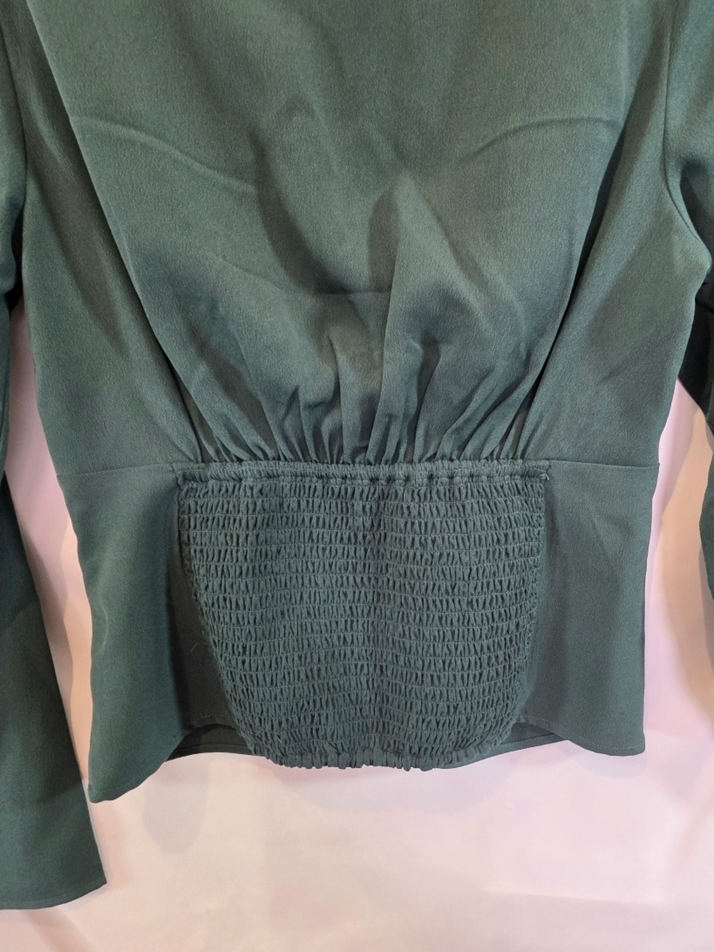 Abercrombie & Fitch Cottagecore Girlhoodcore Peplum Feminine Green Blouse Size M - Picture 5 of 6
